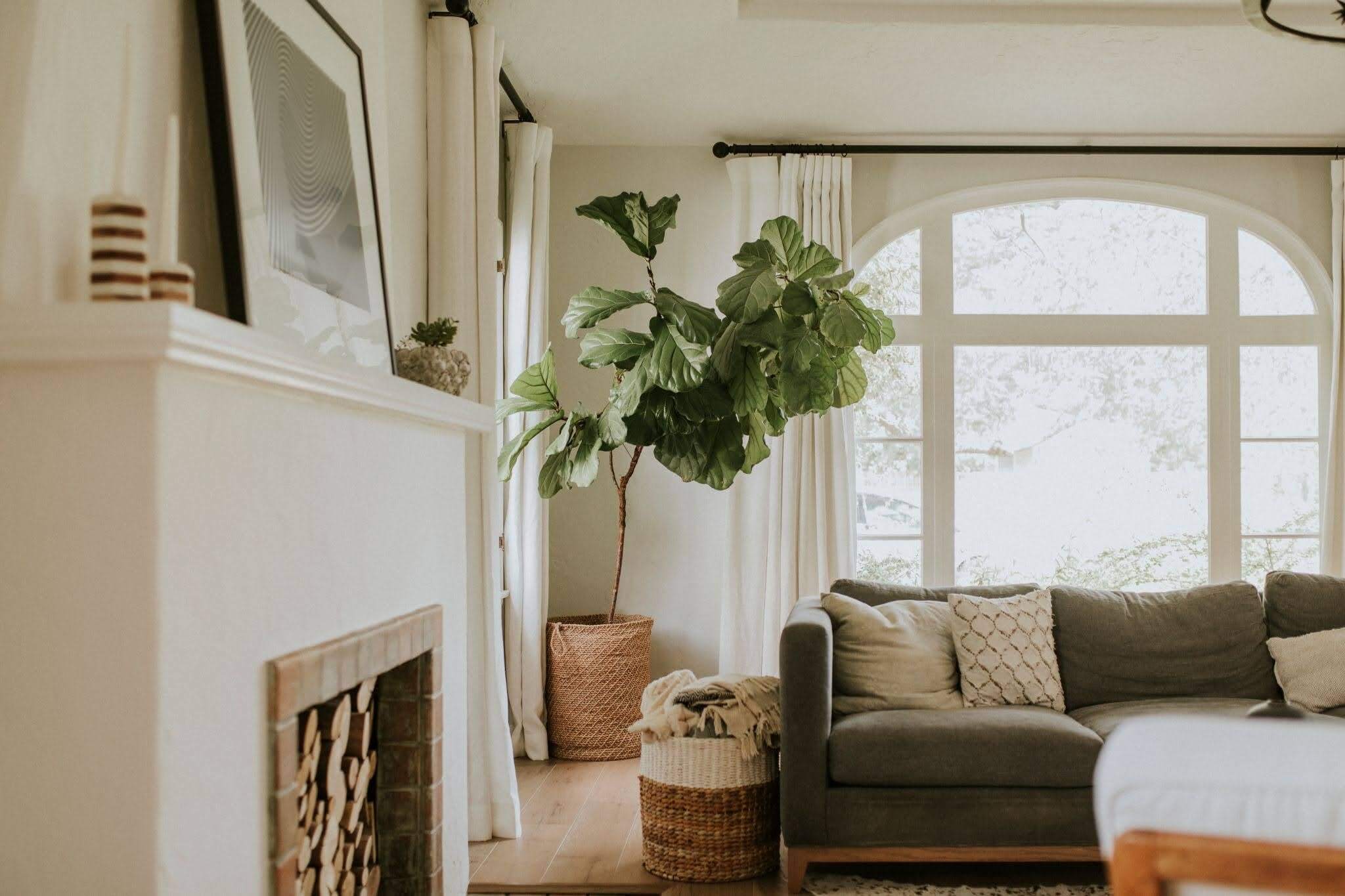 A cozy light interior of a modern home